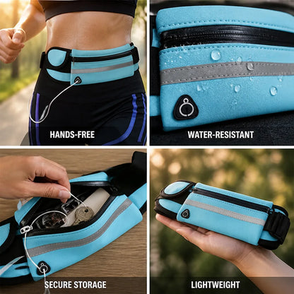 Running Belt Ultralight Lycra Water-Resistant Secure Zipper