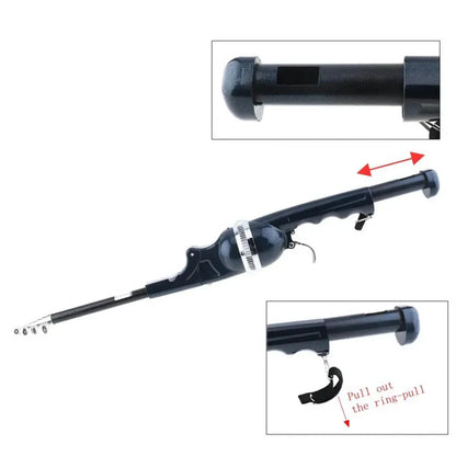 Telescopic Fishing Rod Compact Foldable Fiberglass 55 Inch