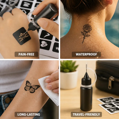 Temporary Tattoo Kit Waterproof Long-Lasting Non-Toxic