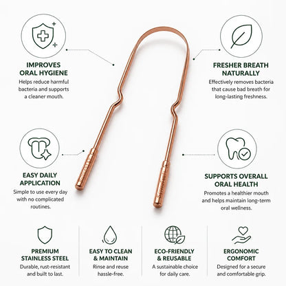 Tongue Scraper Ergonomic Double-Edged Stainless Steel