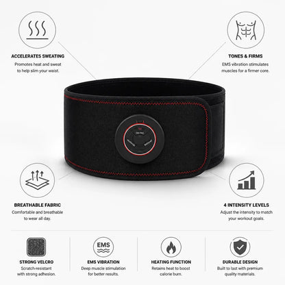 Waist Slimming Belt Heating & EMS Vibration Breathable Fabric
