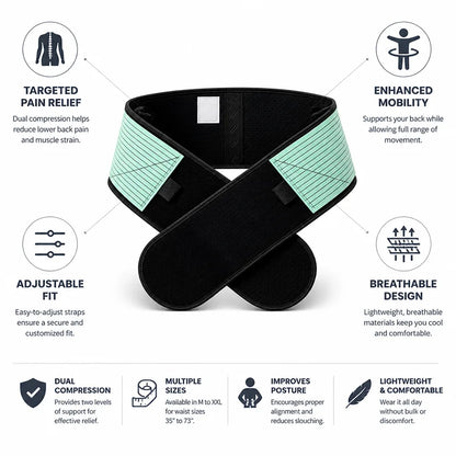 Waist Support Belt Double Compression Adjustable Fit