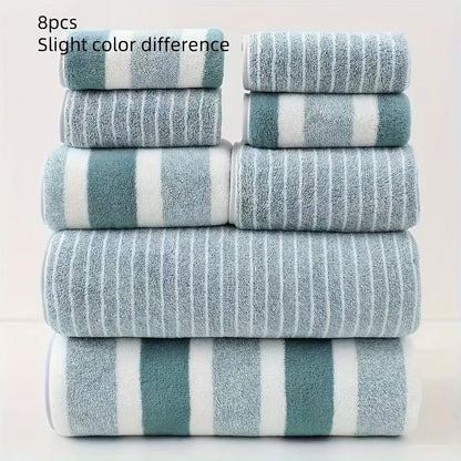 Microfiber Towel Set 8-Piece Quick-Dry Bath Hand Face Towels Ultra Absorbent for Bathroom Gym Travel Sports Compact Lightweight Soft