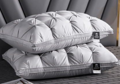 Sleep Pillow with Down Fill – Soft Support for Neck & Head Alignment – Machine Washable Bed Pillow for Side & Back Sleepers