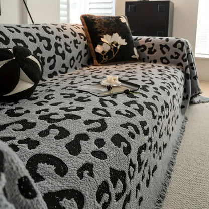 Luxe Sofa Cover - Thick Microfiber, Leopard Print