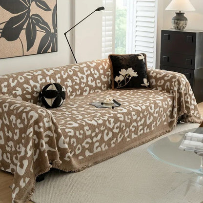 Luxe Sofa Cover - Thick Microfiber, Leopard Print