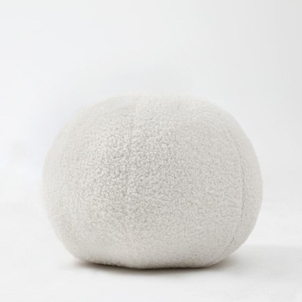 Luxury Bouclé Cushion – Soft Teddy Fleece Ball-Shaped Pillow for Modern Decor