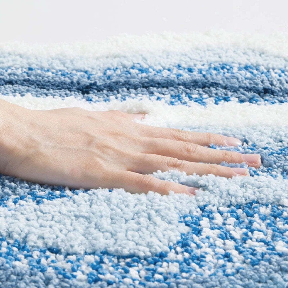 Luxury Microfiber Bath Mat with Coastal Design – Soft and Absorbent Bathroom Accessory