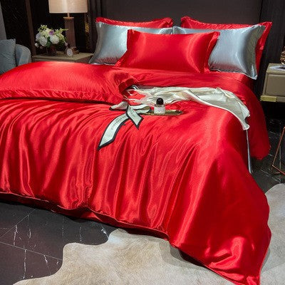 Luxury Silk Satin Bedding Set | 4-Piece Duvet Covers for Ultimate Comfort