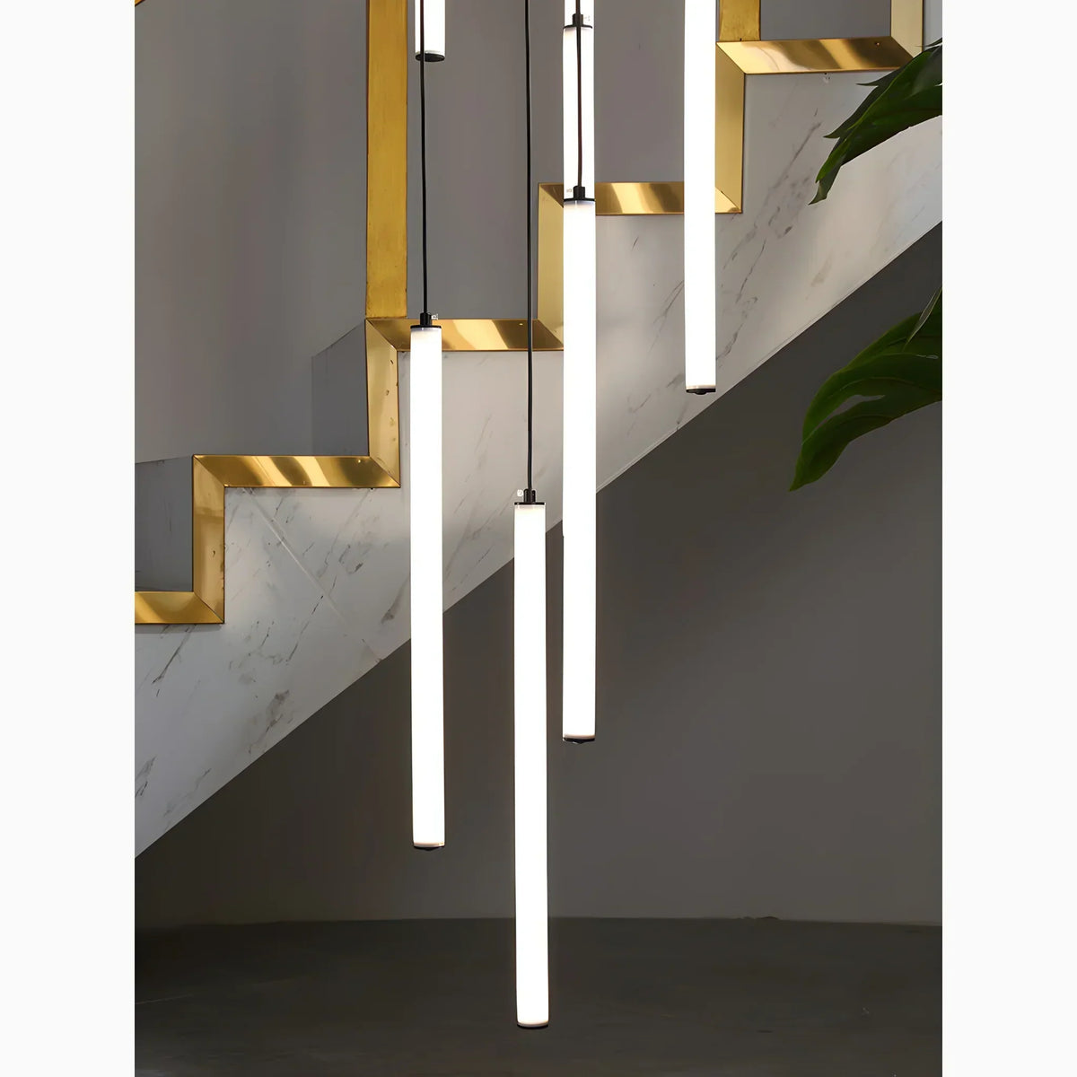 Adjustable Height LED Chandelier for Staircase & Foyer – Iron & Acrylic Multi-Light Fixture, 47–118 in Drop, 5–18 Bulb Configurations for En