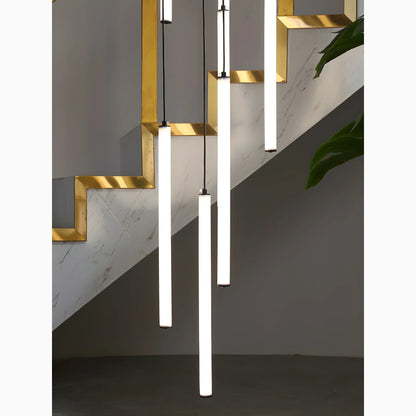 Adjustable Height LED Chandelier for Staircase & Foyer – Iron & Acrylic Multi-Light Fixture, 47–118 in Drop, 5–18 Bulb Configurations for En