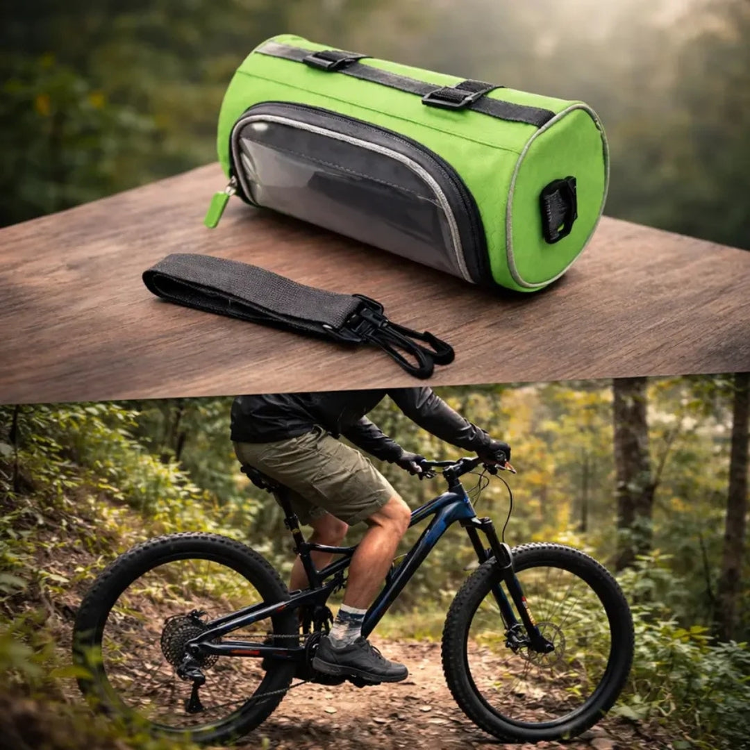 Handlebar Bike Bag with Clear Touch Window – Waterproof Phone Pouch for Cycling, Navigation & Essentials Storage