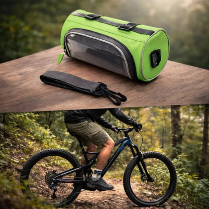 Handlebar Bike Bag with Clear Touch Window – Waterproof Phone Pouch for Cycling, Navigation & Essentials Storage