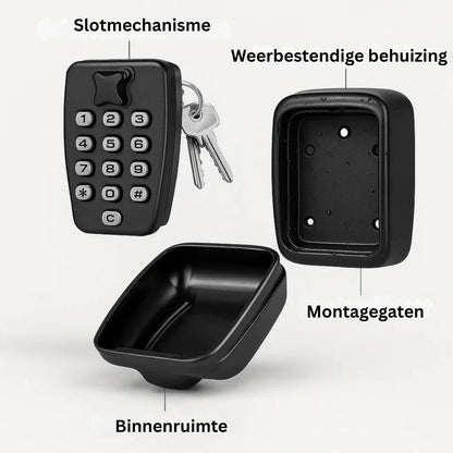 Wall Mount Key Lock Box with Combination Lock for Home Office Outdoor Spare Key Storage