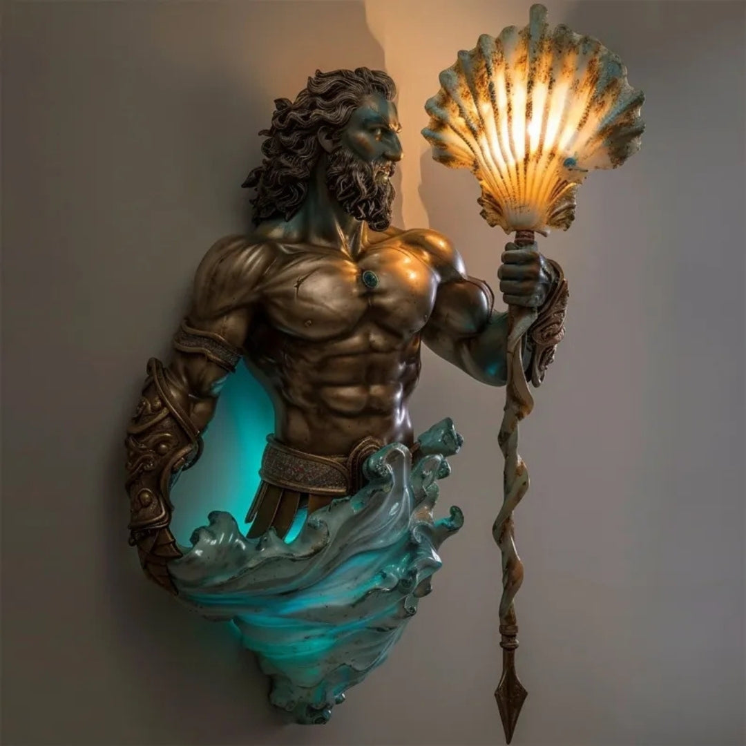 Sculptural Mythological Wall Sconce with Warm Ambient Glow for Living Room & Bedroom Decor