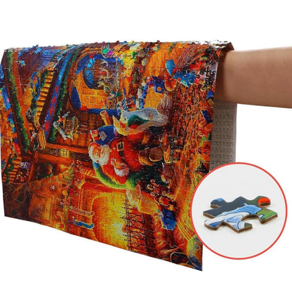 Advent Calendar Christmas Jigsaw Puzzle 1008 Pieces – Daily 42-Piece Countdown Set with Workshop Scene & Poster for Kids & Adults
