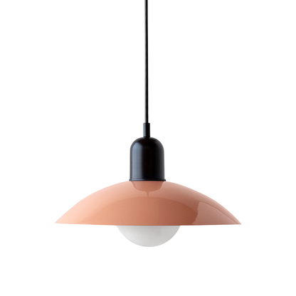 Iron Dome Pendant Light 12.6 in Adjustable Cable Warm LED Kitchen Island Dining Room Overhead Fixture Modern Two-Tone Hanging Lamp for Conte