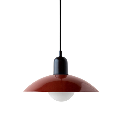Iron Dome Pendant Light 12.6 in Adjustable Cable Warm LED Kitchen Island Dining Room Overhead Fixture Modern Two-Tone Hanging Lamp for Conte