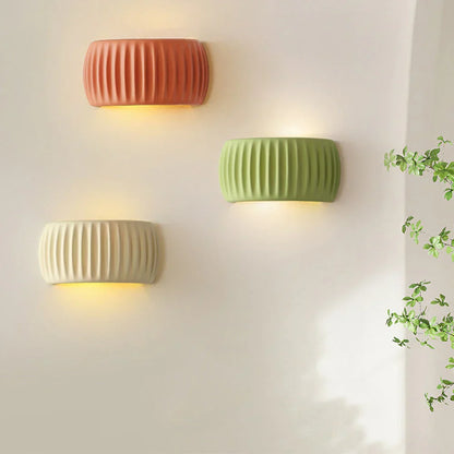 Sconce Light Fixture for Bedrooms and Hallways – 9.4 inch Resin Accent Fixture in Soft Cream – Wired Bulb Socket for Modern Interiors – Spac