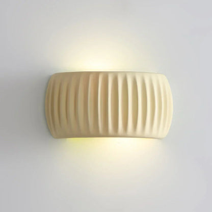 Sconce Light Fixture for Bedrooms and Hallways – 9.4 inch Resin Accent Fixture in Soft Cream – Wired Bulb Socket for Modern Interiors – Spac