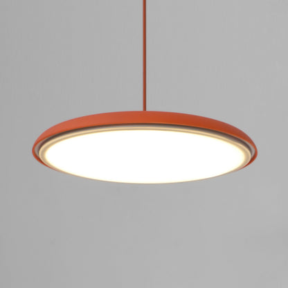LED Hanging Fixture Acrylic Disc 16 Inch 24W for Kitchen Island Dining Room Table Adjustable Cord Modern Overhead Lighting Warm Glow 3000K
