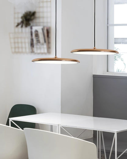LED Hanging Fixture Acrylic Disc 16 Inch 24W for Kitchen Island Dining Room Table Adjustable Cord Modern Overhead Lighting Warm Glow 3000K