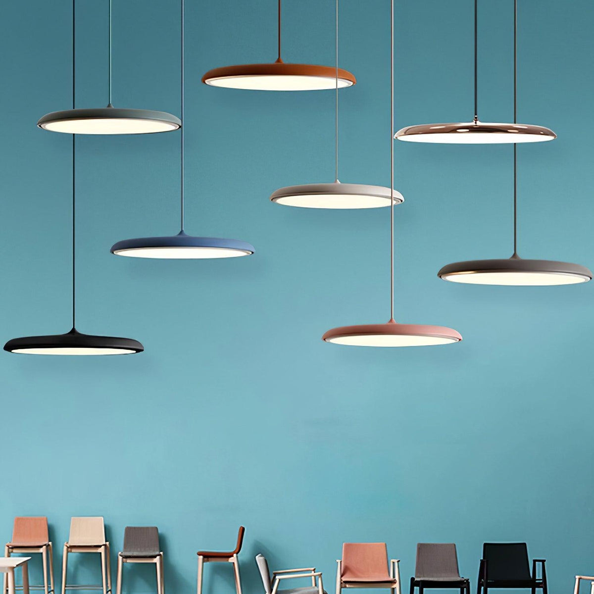 Modern Metal Dome Pendant Light with Adjustable Cord – Soft Pastel Finish for Kitchen & Living Room