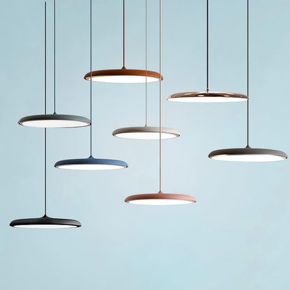 LED Hanging Fixture Acrylic Disc 16 Inch 24W for Kitchen Island Dining Room Table Adjustable Cord Modern Overhead Lighting Warm Glow 3000K