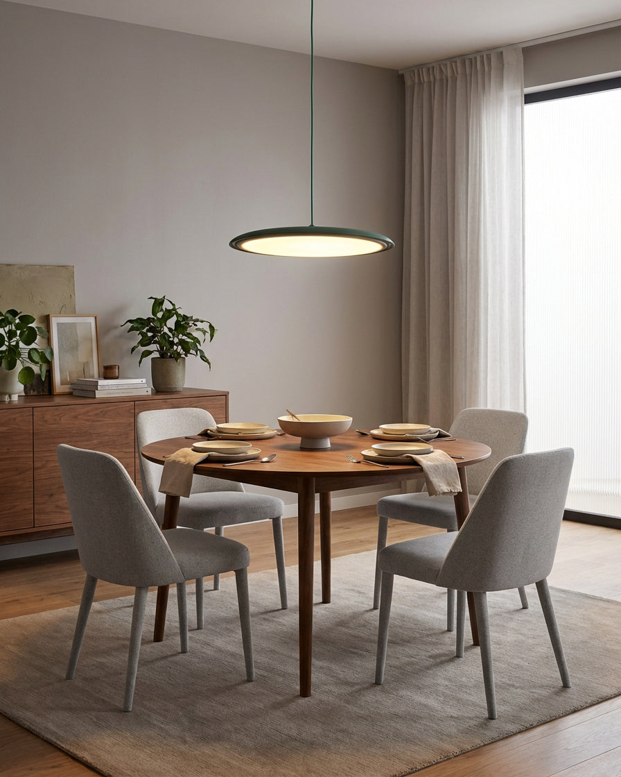 LED Hanging Fixture Acrylic Disc 16 Inch 24W for Kitchen Island Dining Room Table Adjustable Cord Modern Overhead Lighting Warm Glow 3000K