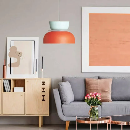 Layered Acrylic Pendant Light Fixture 11.4-Inch Pastel Macaron Colors Modern Hanging Ceiling Lamp E27 for Dining Room Living Room Kids Bedro
