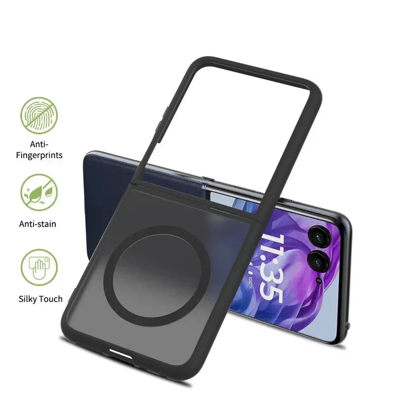 Magnetic Snap-On Hard Shell Case for Motorola Razr Flip Phones – Anti-Fingerprint Matte Finish, Precise Cutouts, Full Protection for