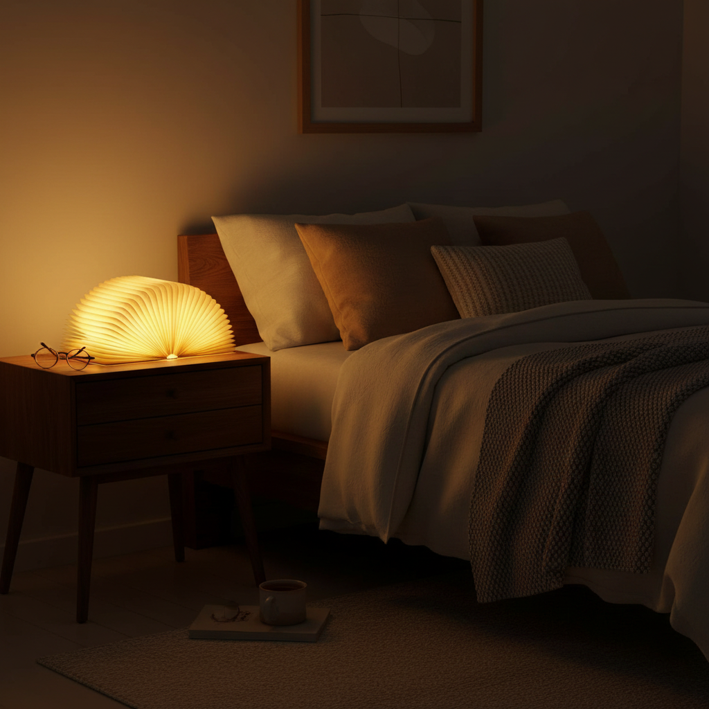 Bedside Reading Lamp with USB Charging Natural Wood Frame Touch Sensor Warm LED Light for Nightstand Bedroom Study Desk Portable Cordless Re