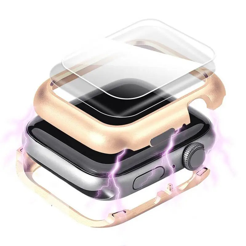 Reinforced Steel Watch Case with Tempered Glass Shield for Apple Watch Series 6/5/4 – 40mm & 44mm Protection