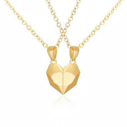 Magnetic Heart Necklace Set | Electrocardiogram Design for Couples