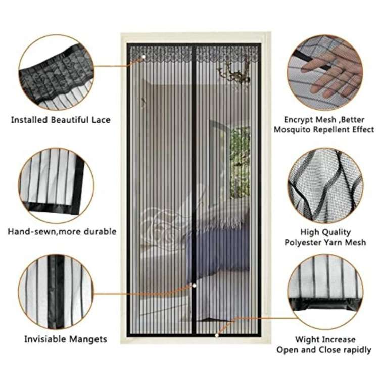 Ortekor Magnetic Screen Door | Tear-Resistant Mesh Door with Hands-Free Access | Perfect Fly Barrier for Summer Airflow