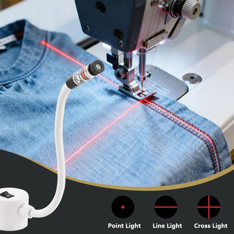 Laser Sewing Guide with Magnetic Mount for Straight Seams Quilting and Precision Stitching on Home Sewing Machines