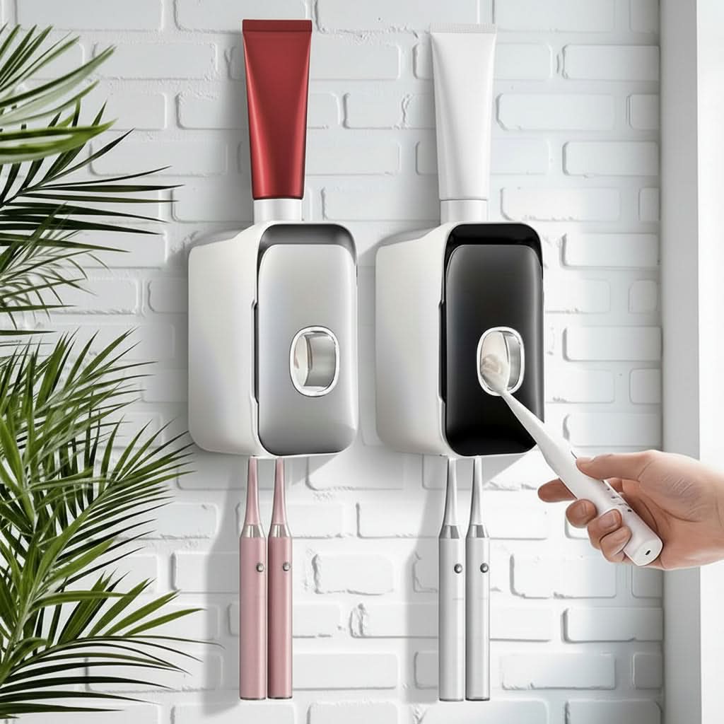 PRESSIQ – Manual Toothpaste Dispenser for Organized Bathroom Use