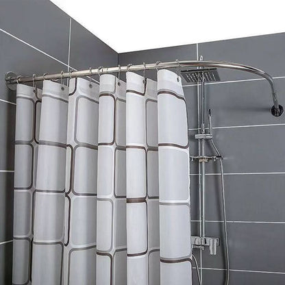 FLEXICURVE – Extendable L-Shaped Shower Curtain Rod with Punch-Free Stainless Steel Installation for Modern Bathrooms