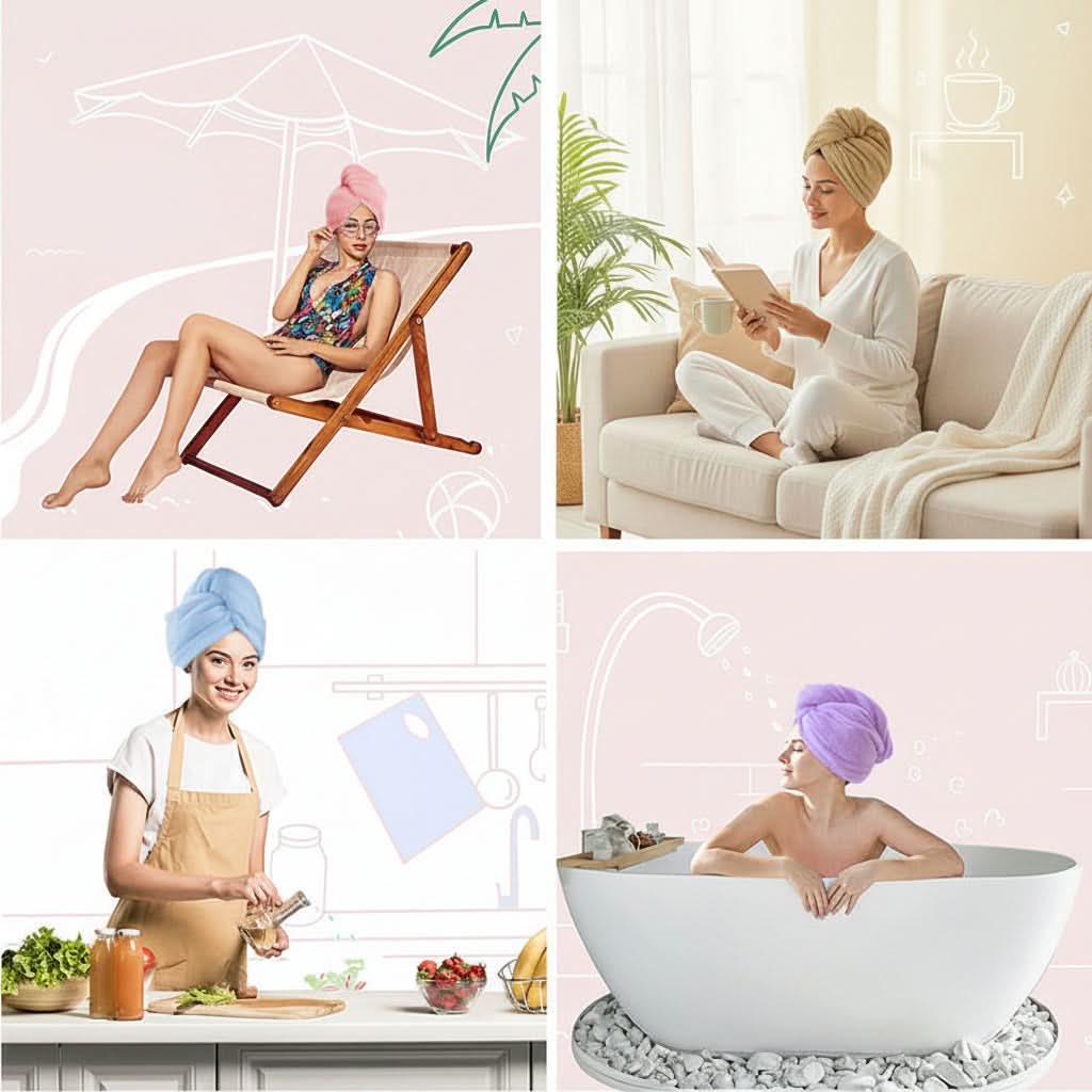 DRYELLA – Microfiber Hair Towel Wrap for Fast Drying and Comfortable Everyday Hair Care