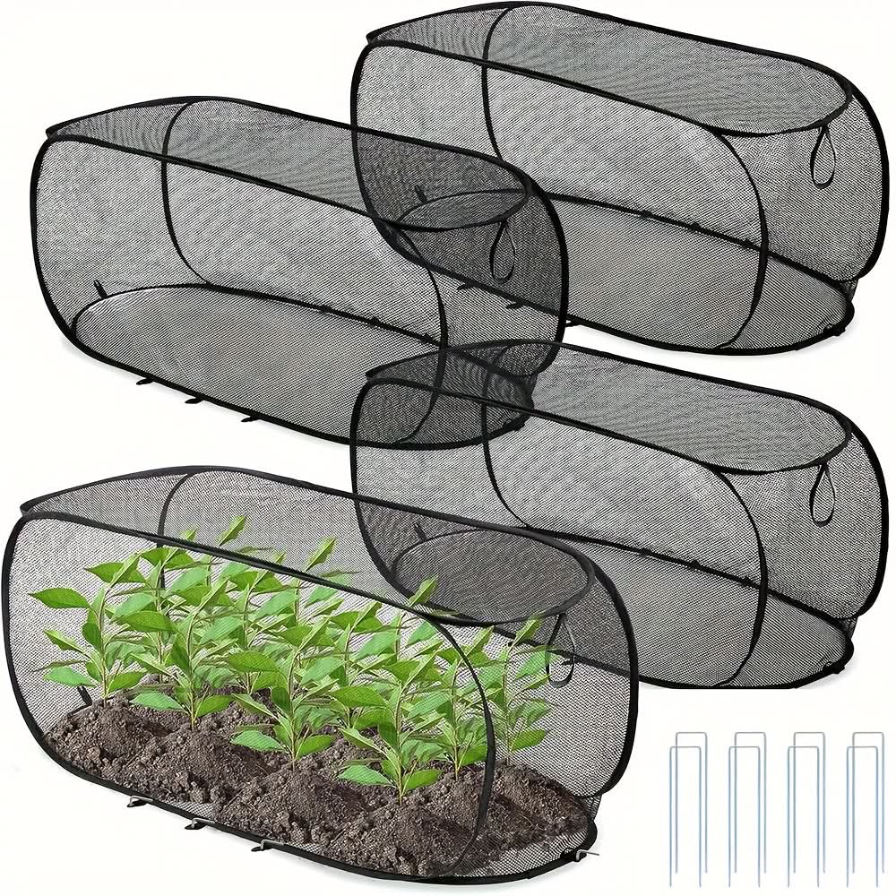 GROWSAFE - Protective mesh greenhouse cover designed to shield plants naturally outdoors.