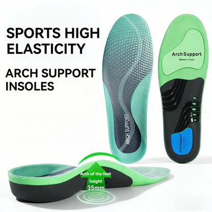 Cushioned Orthotic Inserts with Elevated Midfoot Support for Sneakers and Work Shoes
