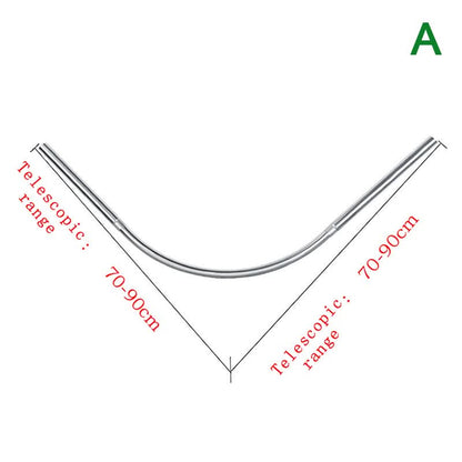 FLEXICURVE – Extendable L-Shaped Shower Curtain Rod with Punch-Free Stainless Steel Installation for Modern Bathrooms