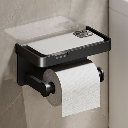 TOILET ROLL - Wall-mounted aluminum toilet paper holder with storage drawer design