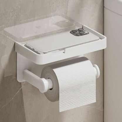 TOILET ROLL - Wall-mounted aluminum toilet paper holder with storage drawer design