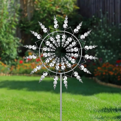 Kinetic Wind Spinner Garden Sculpture Dual-Motion Outdoor Metal Yard Art for Patio, Lawn & Garden Decor