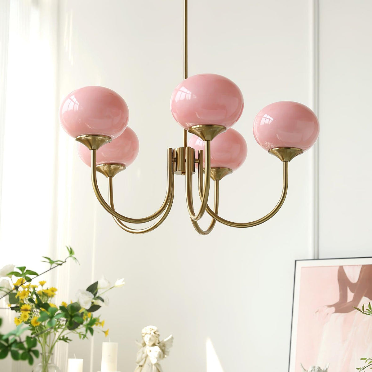 Multi-Globe Suspended Fixture Iron & Tinted Glass Shades E27 Socket for Kitchen Island Dining Area Living Space Bedroom Overhead Illuminatio