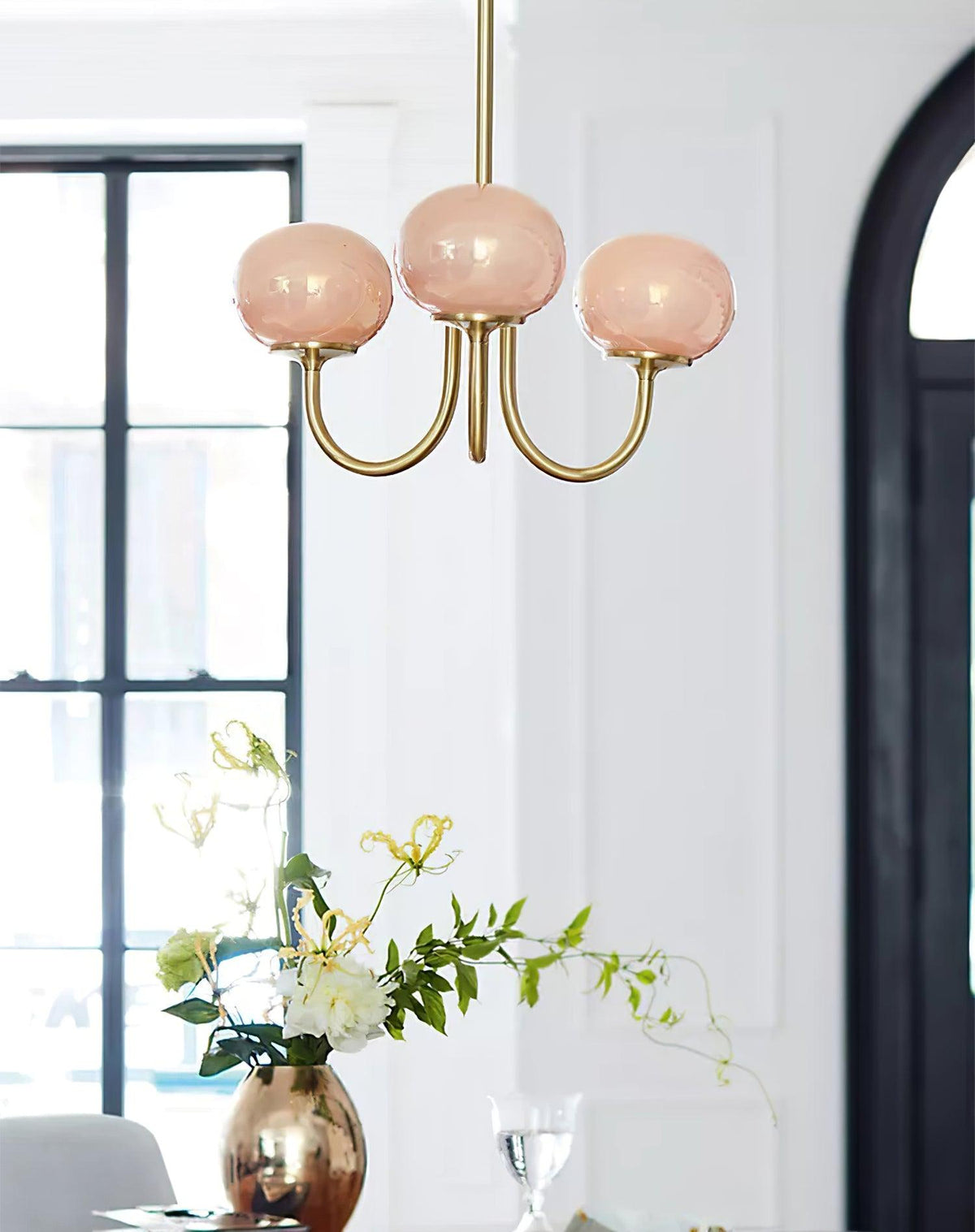 Multi-Globe Suspended Fixture Iron & Tinted Glass Shades E27 Socket for Kitchen Island Dining Area Living Space Bedroom Overhead Illuminatio