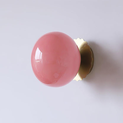 Adjustable Pink Glass Sconce with Metal Frame for Bedroom, Hallway & Living Room | Indoor Ceiling & Wall Mount Fixture E26 E27 Base