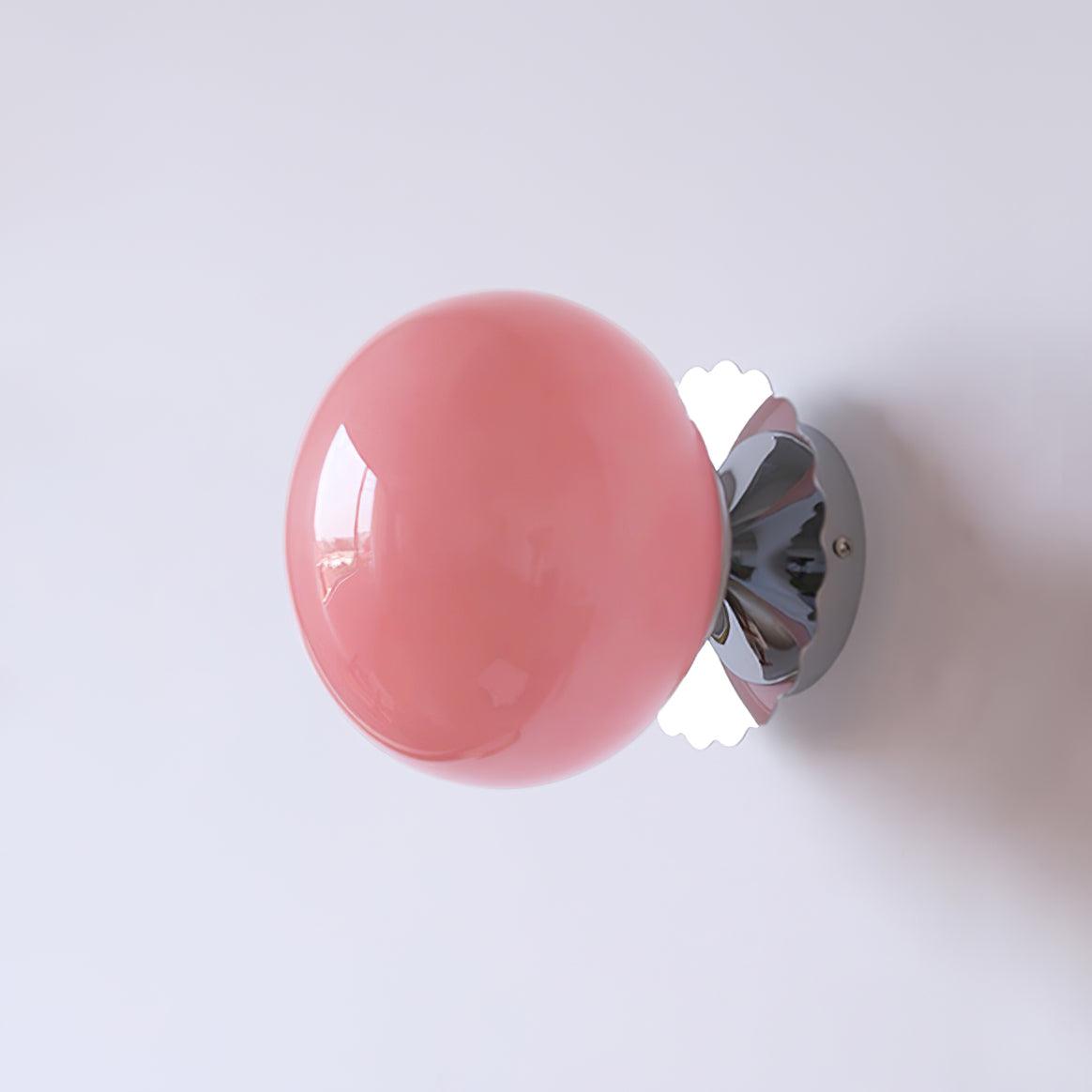 Adjustable Pink Glass Sconce with Metal Frame for Bedroom, Hallway & Living Room | Indoor Ceiling & Wall Mount Fixture E26 E27 Base