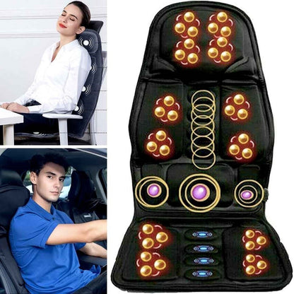 Heated Massage Seat Cushion 8 Programs Shiatsu Kneading Roller Therapy for Office Chair Car Driver Home Recliner Full Back Neck Lumbar
